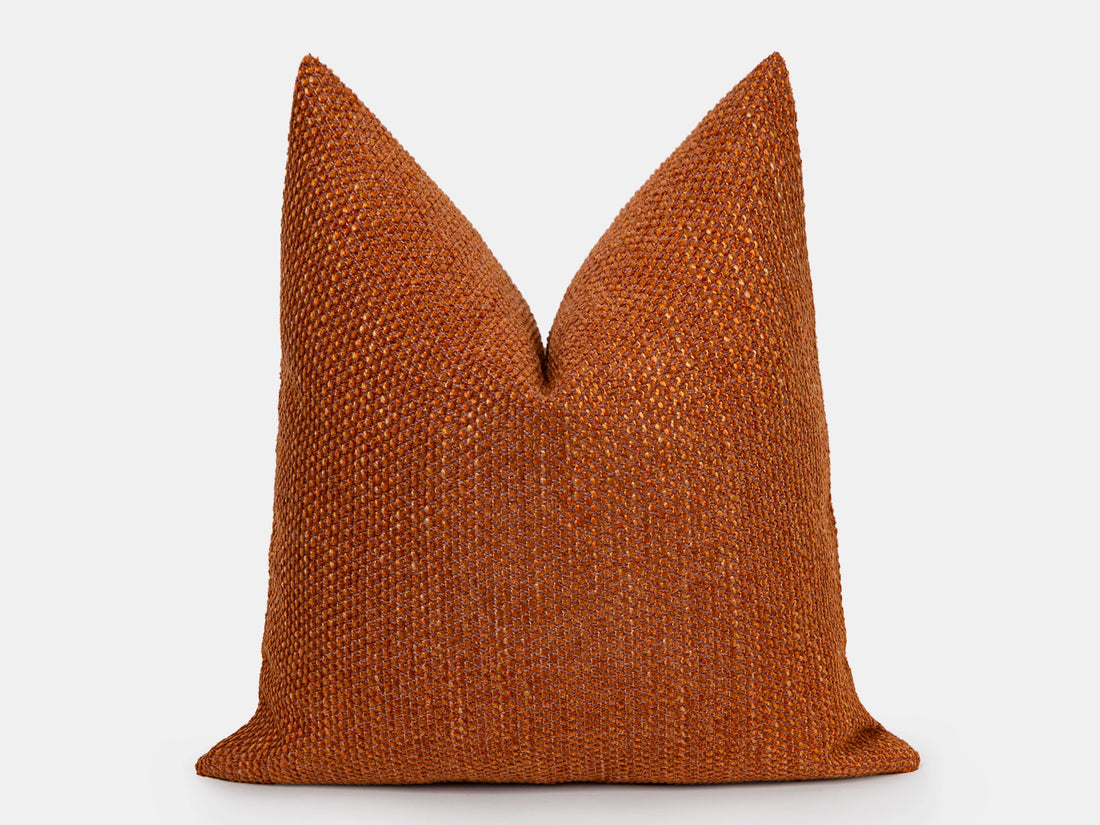 Burnt Orange Woven Pillow Cover
