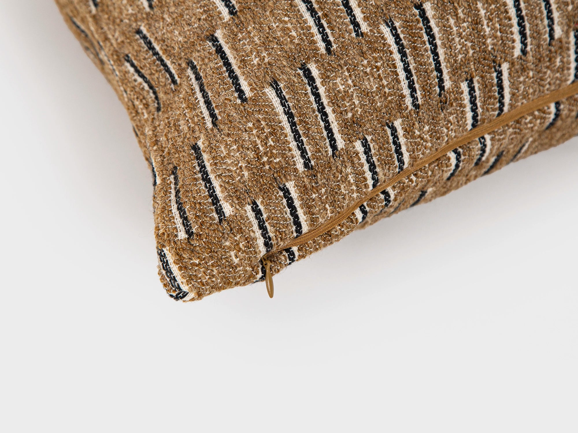 Camel Brown Dash Textured Pillow Cover