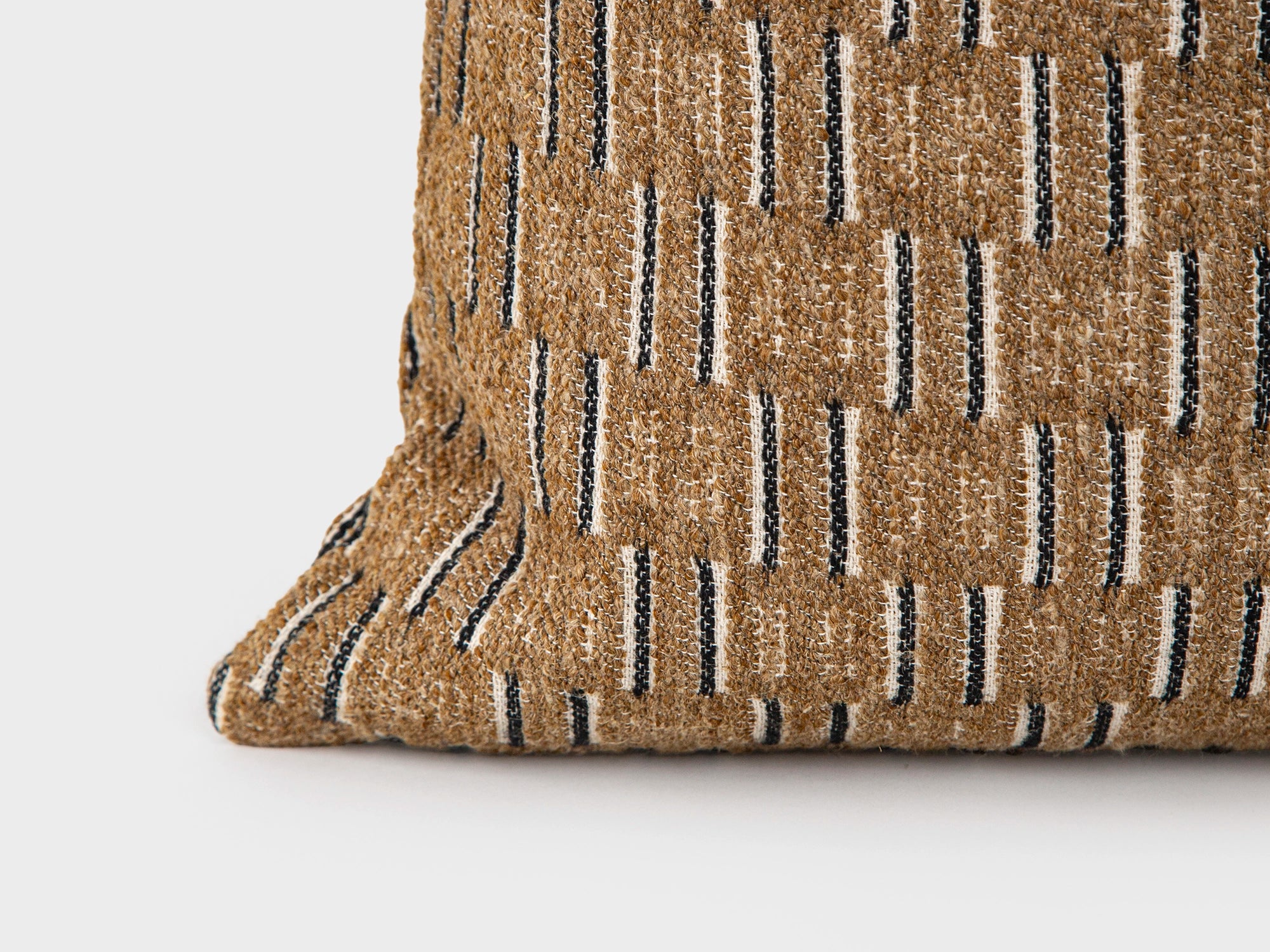 Camel Brown Dash Textured Pillow Cover