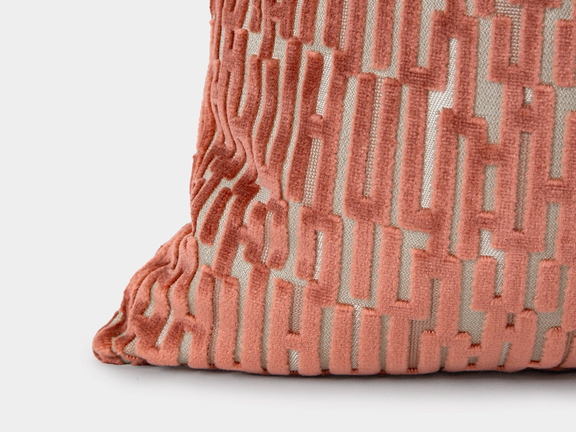 Rose Pink Cut Velvet Pillow Cover