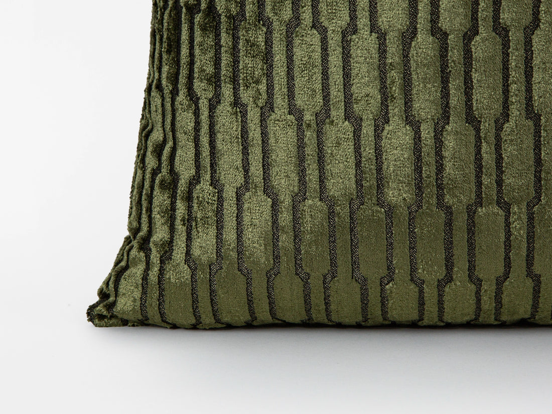Green Textured Luxury Velvet Pillow Cover