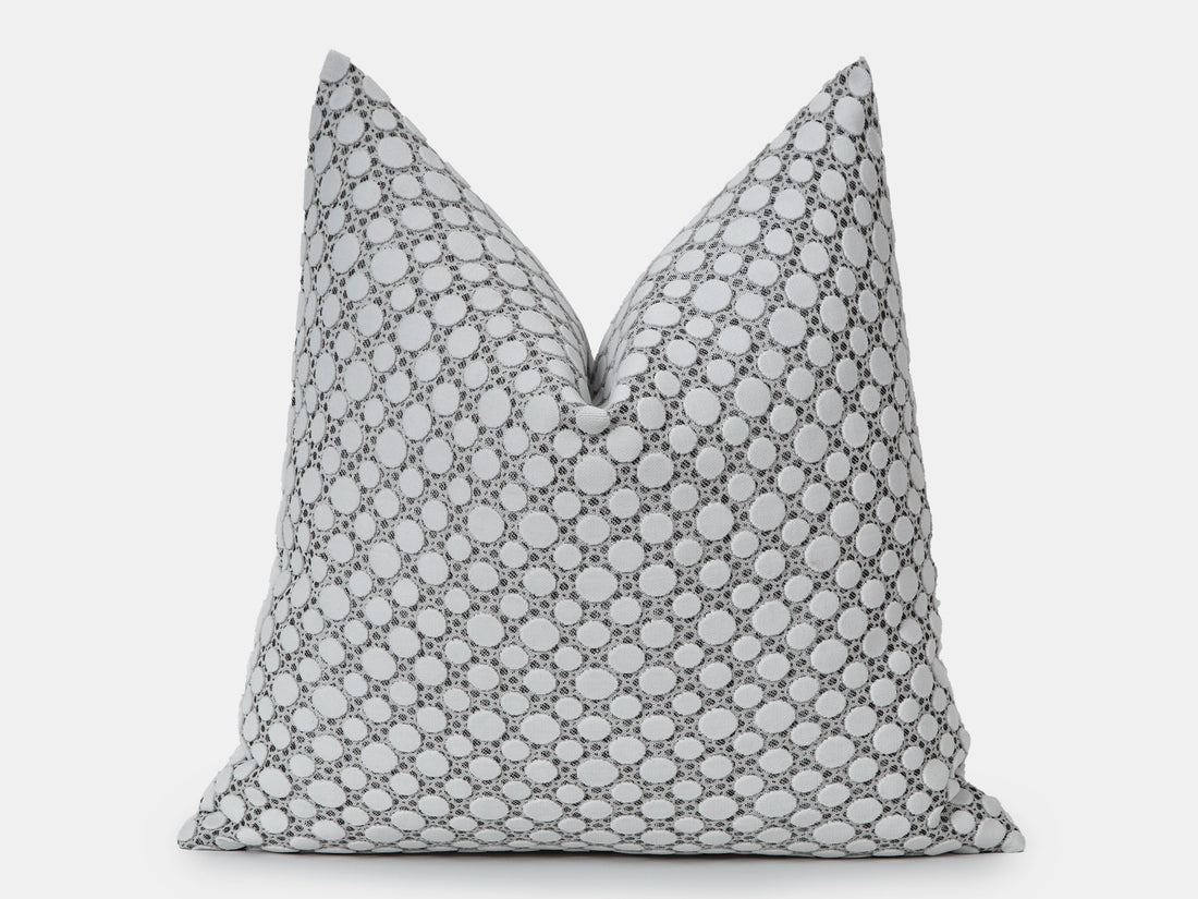 Chalk White Dotted Textured Pillow Cover