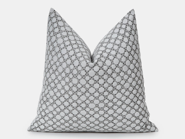 Chalk White Dotted Textured Pillow Cover