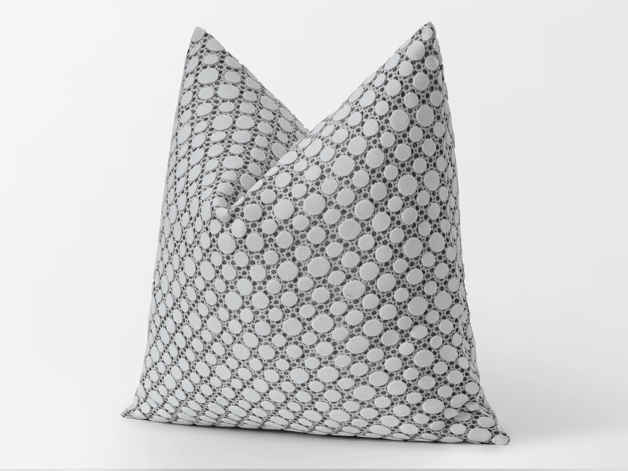 Chalk White Dotted Textured Pillow Cover