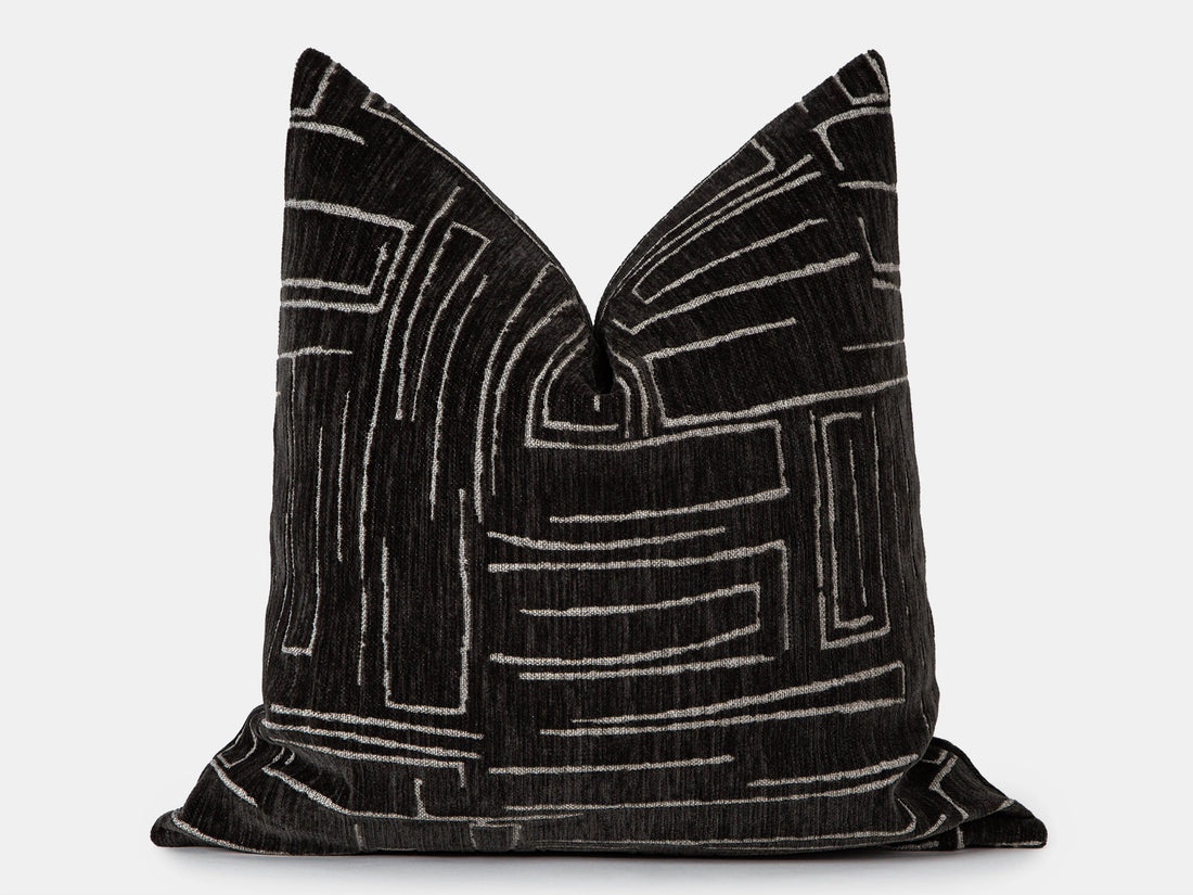 Charcoal Abstract Pillow Cover