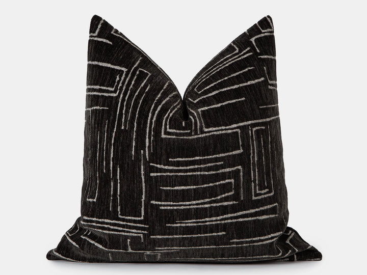 Charcoal Abstract Pillow Cover