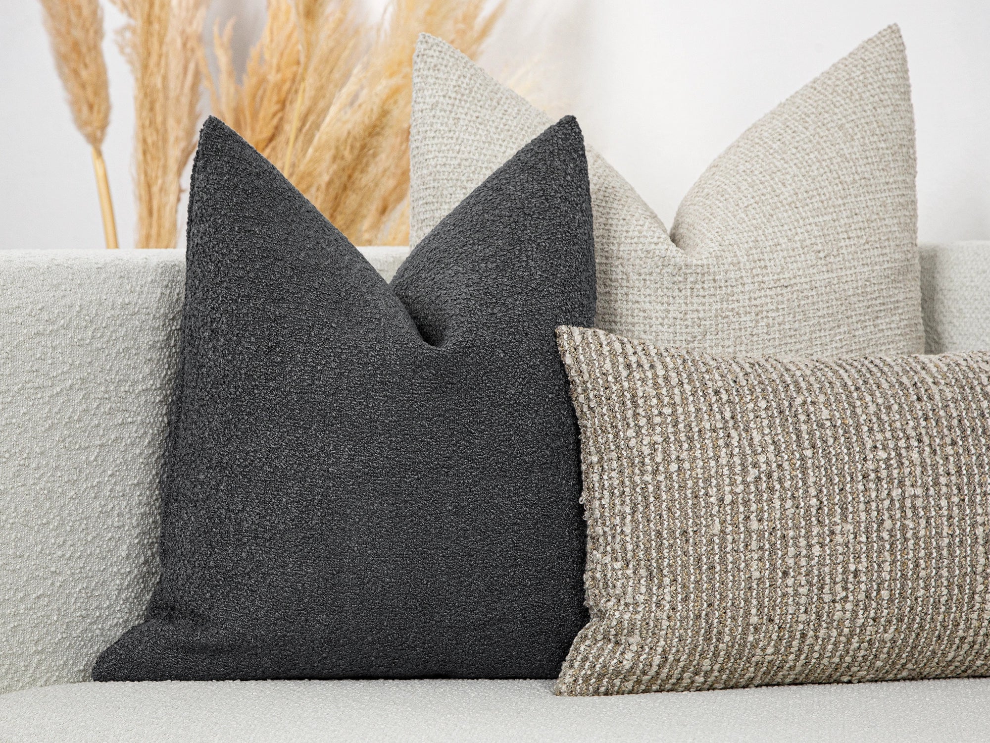 Charcoal Alpaca Pillow Cover