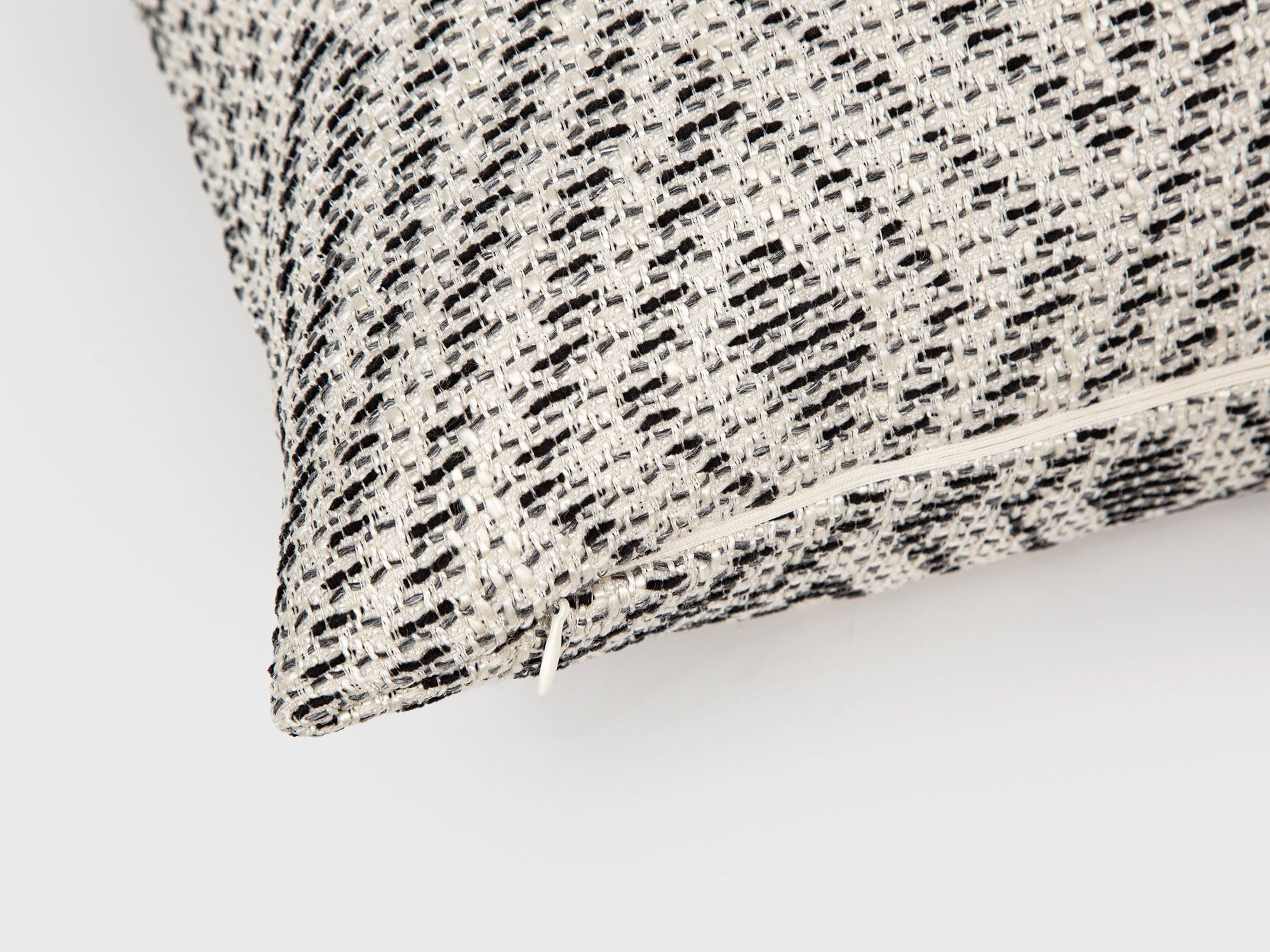 Beige & Charcoal Structured Woven Pillow Cover