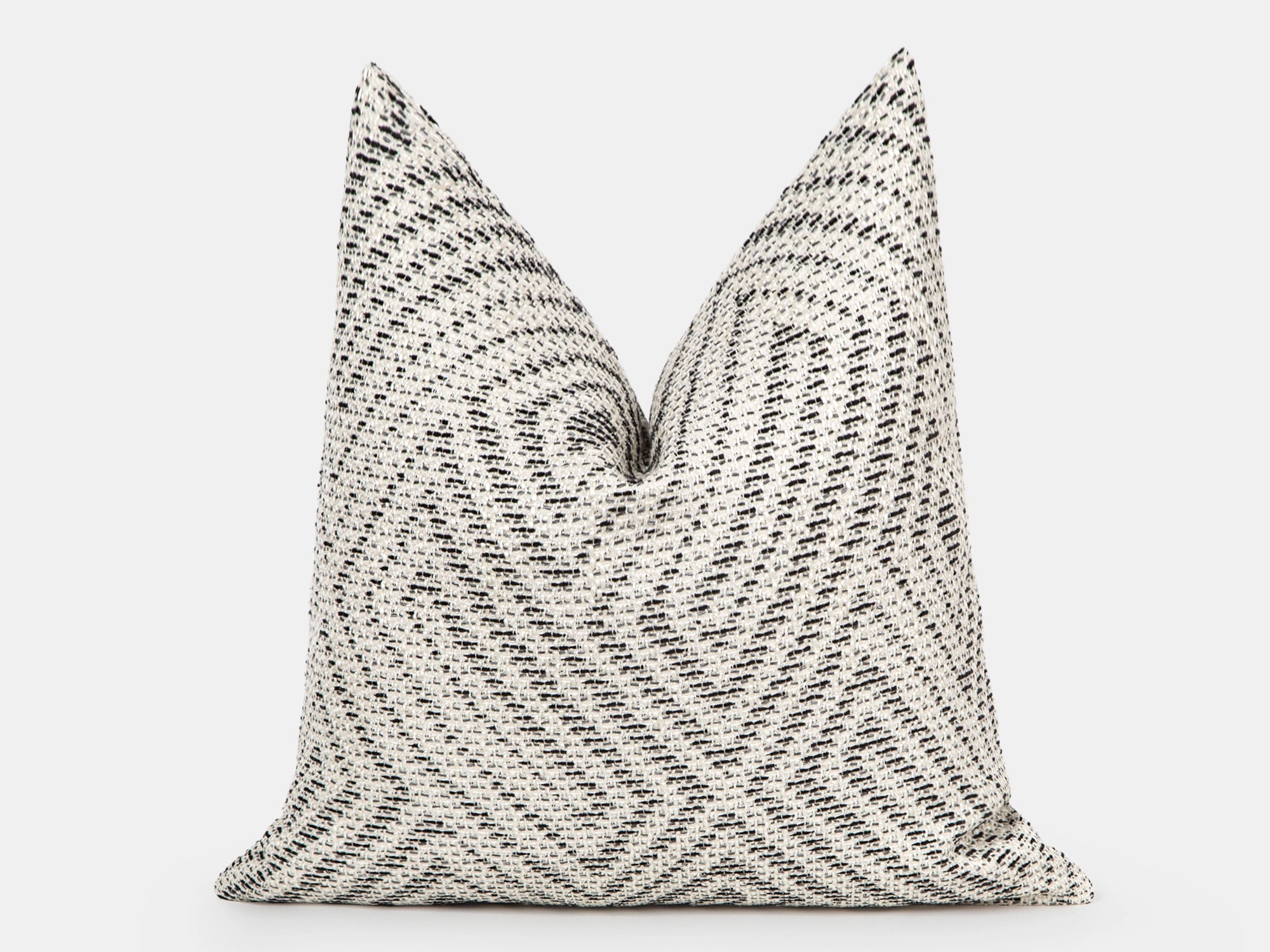 Beige & Charcoal Structured Woven Pillow Cover