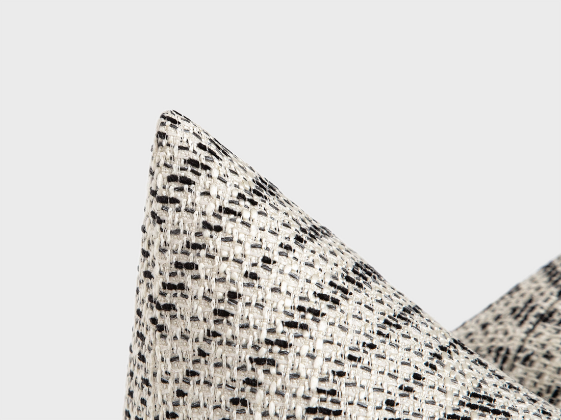 Beige & Charcoal Structured Woven Pillow Cover
