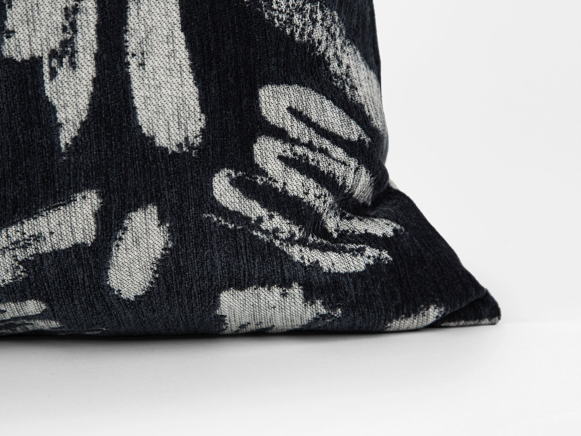 Charcoal Brushstroke Woven Pillow Cover