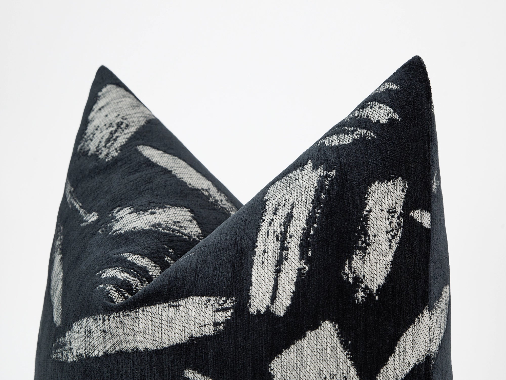 Charcoal Brushstroke Woven Pillow Cover
