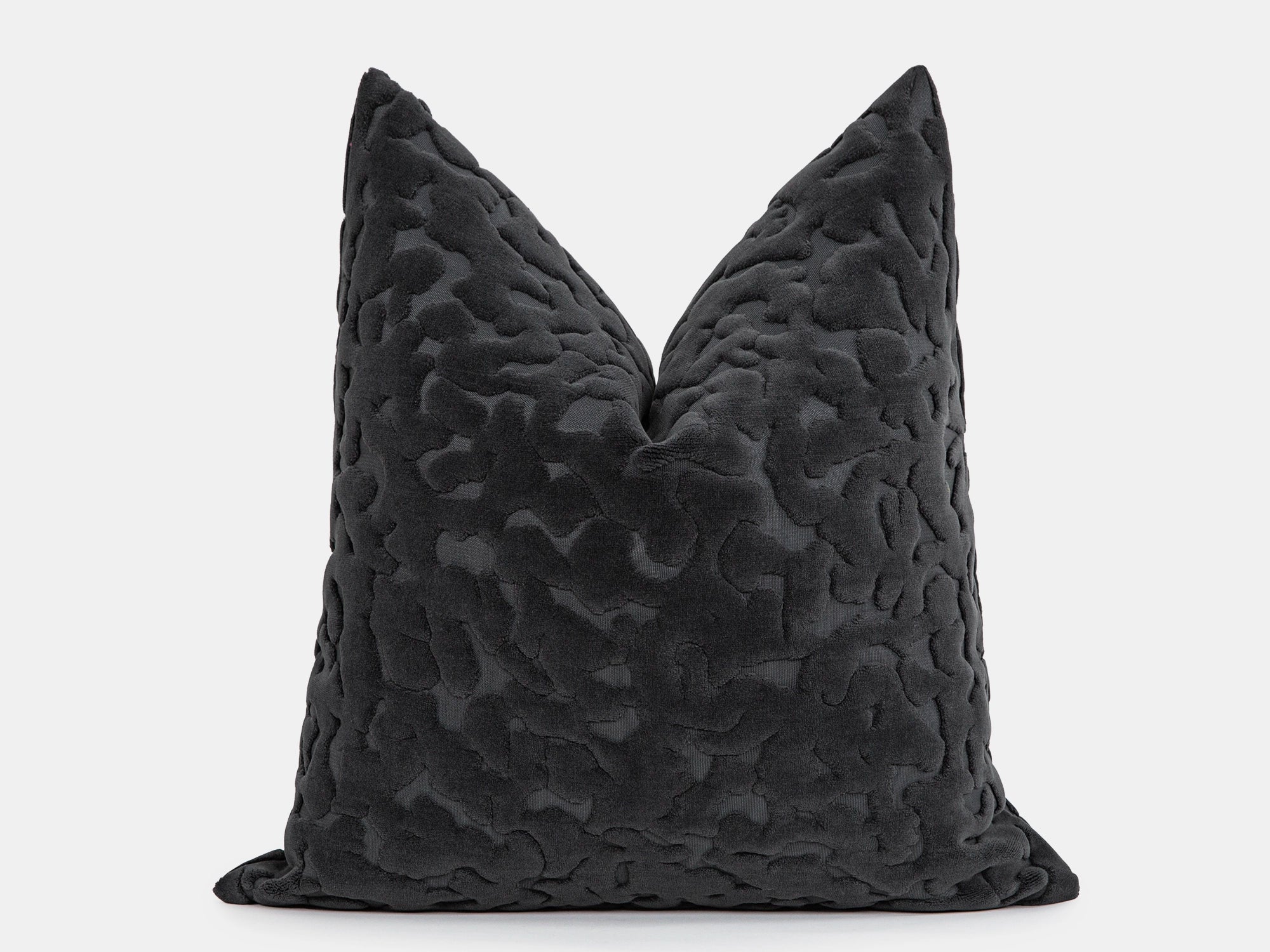 Charcoal Cut Velvet Pillow Cover