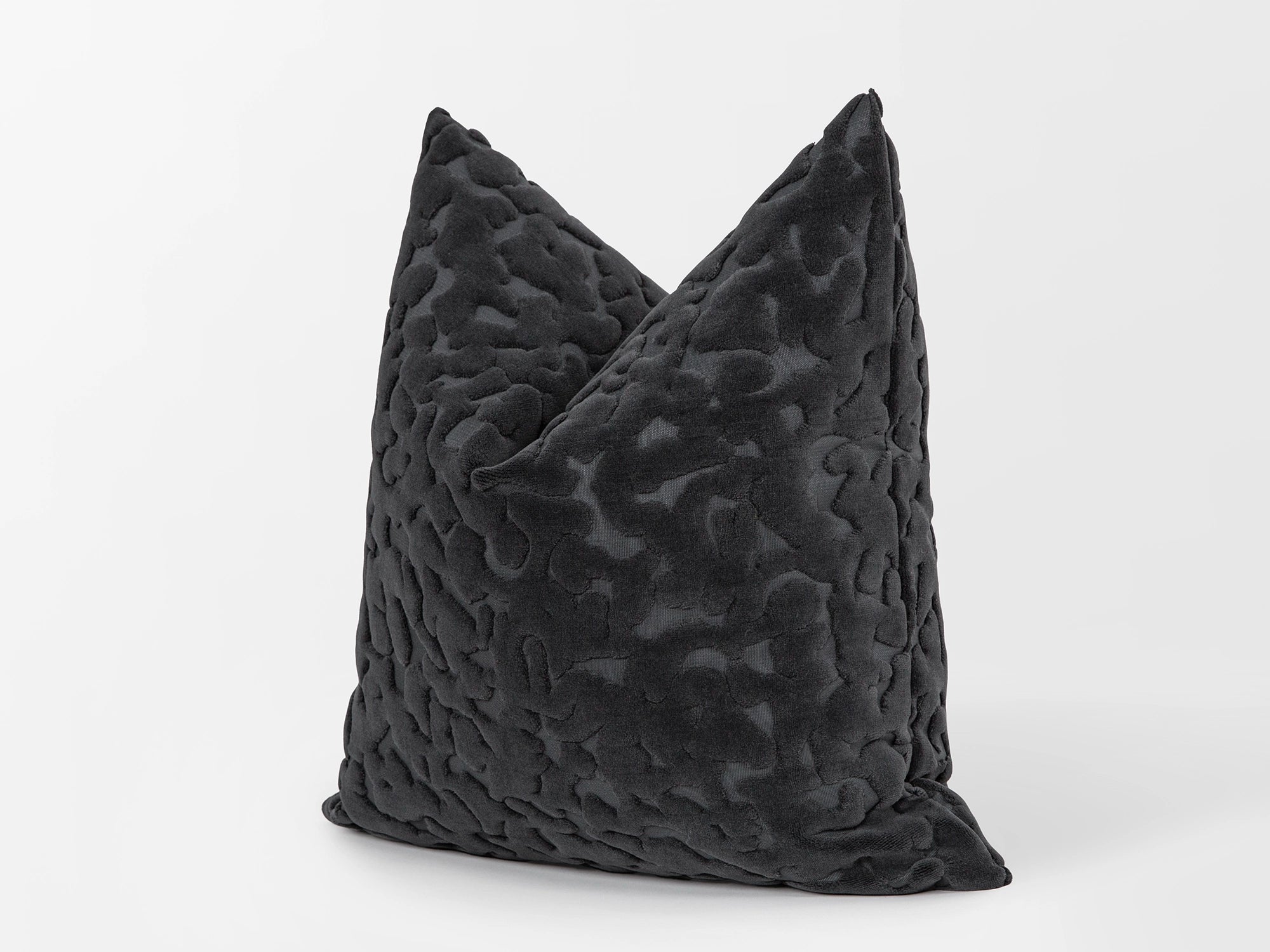 Charcoal Cut Velvet Pillow Cover
