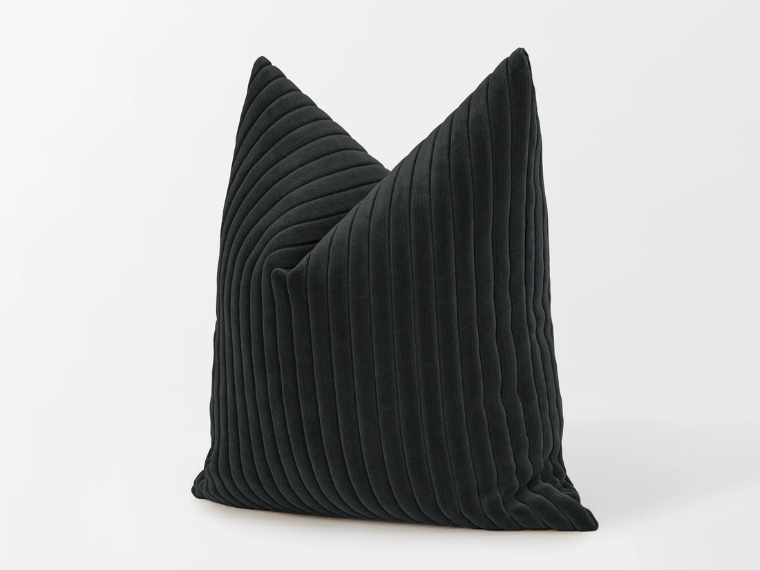 Charcoal Corduroy Velvet Pillow Cover
