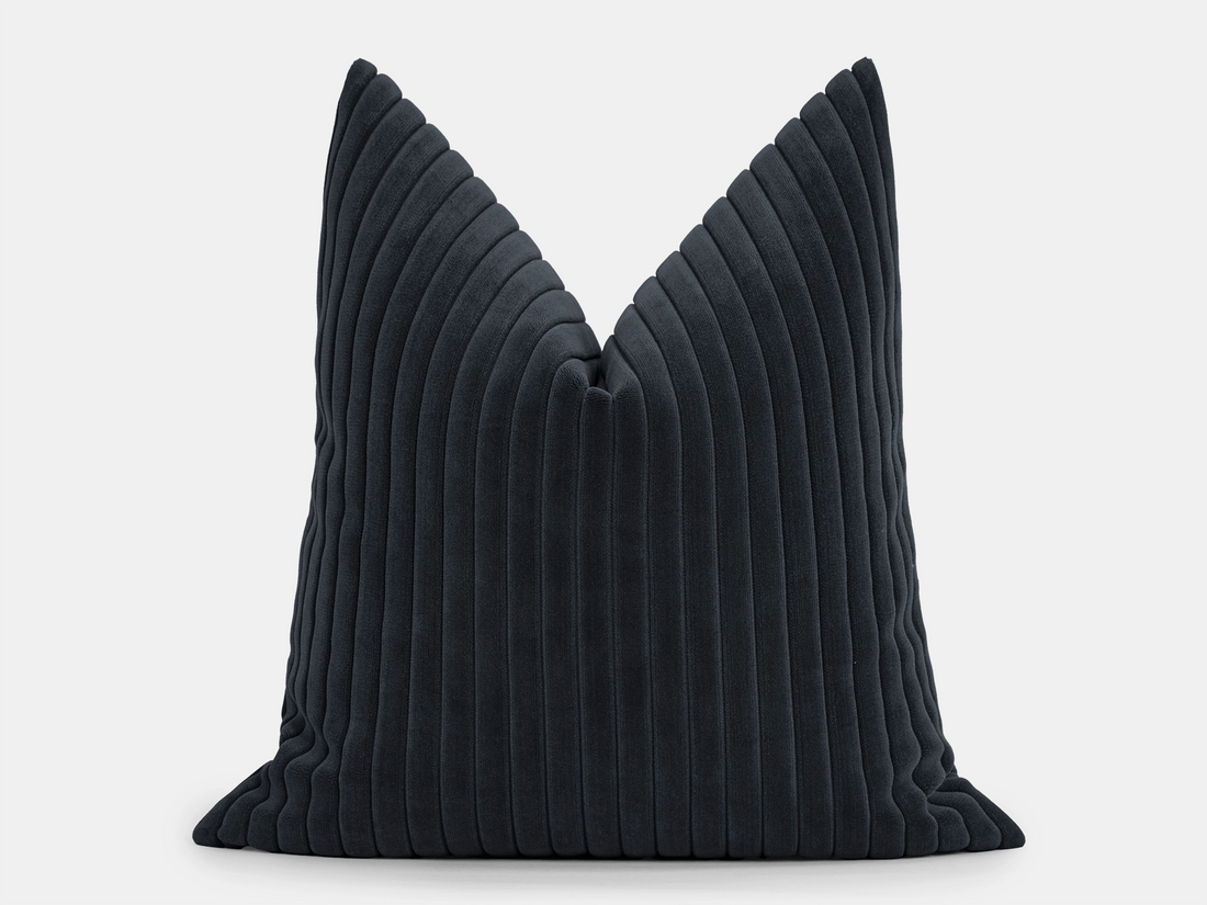 Charcoal Corduroy Velvet Pillow Cover