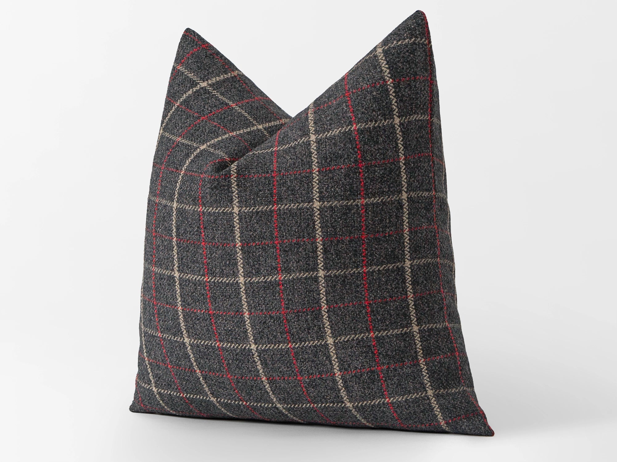 Charcoal Plaid Pillow Cover