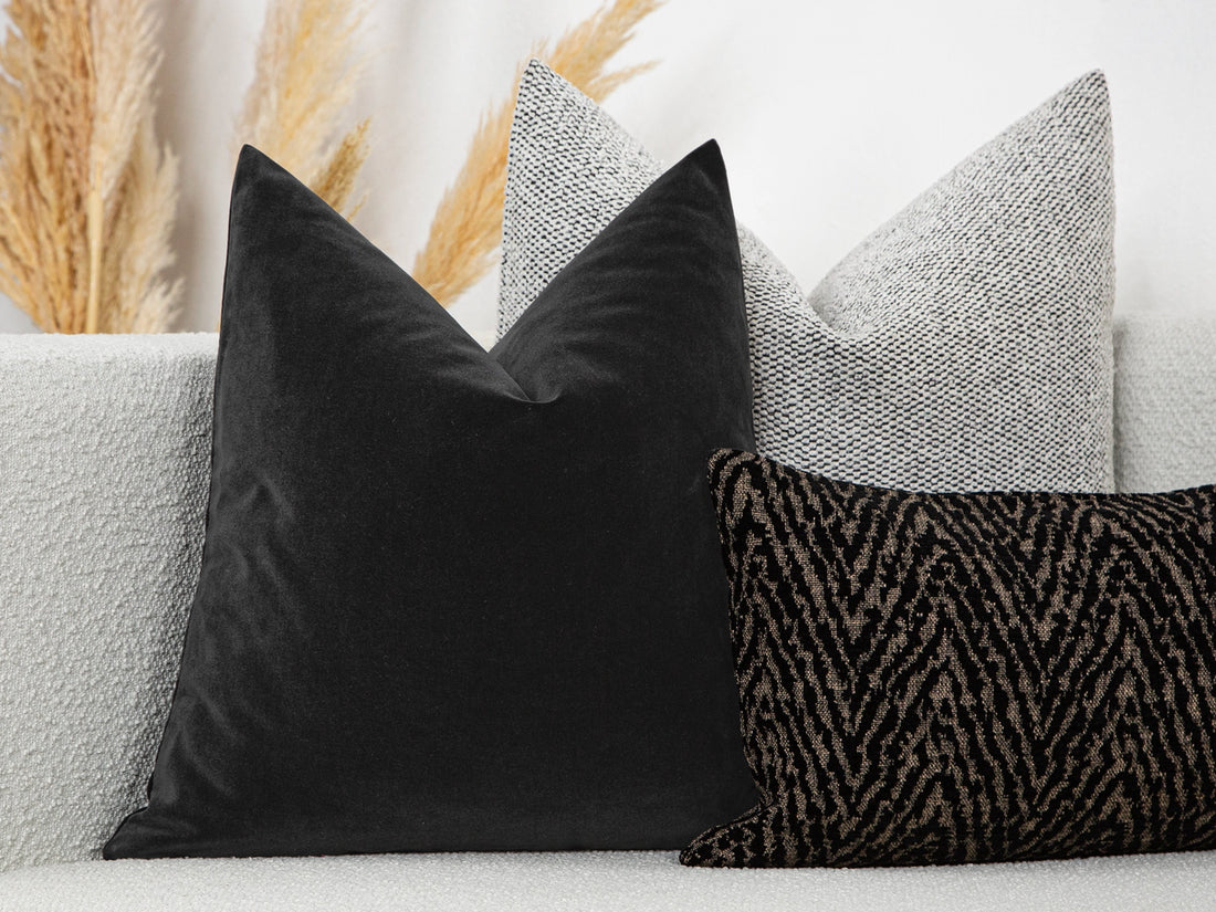 Charcoal Velvet Pillow Cover