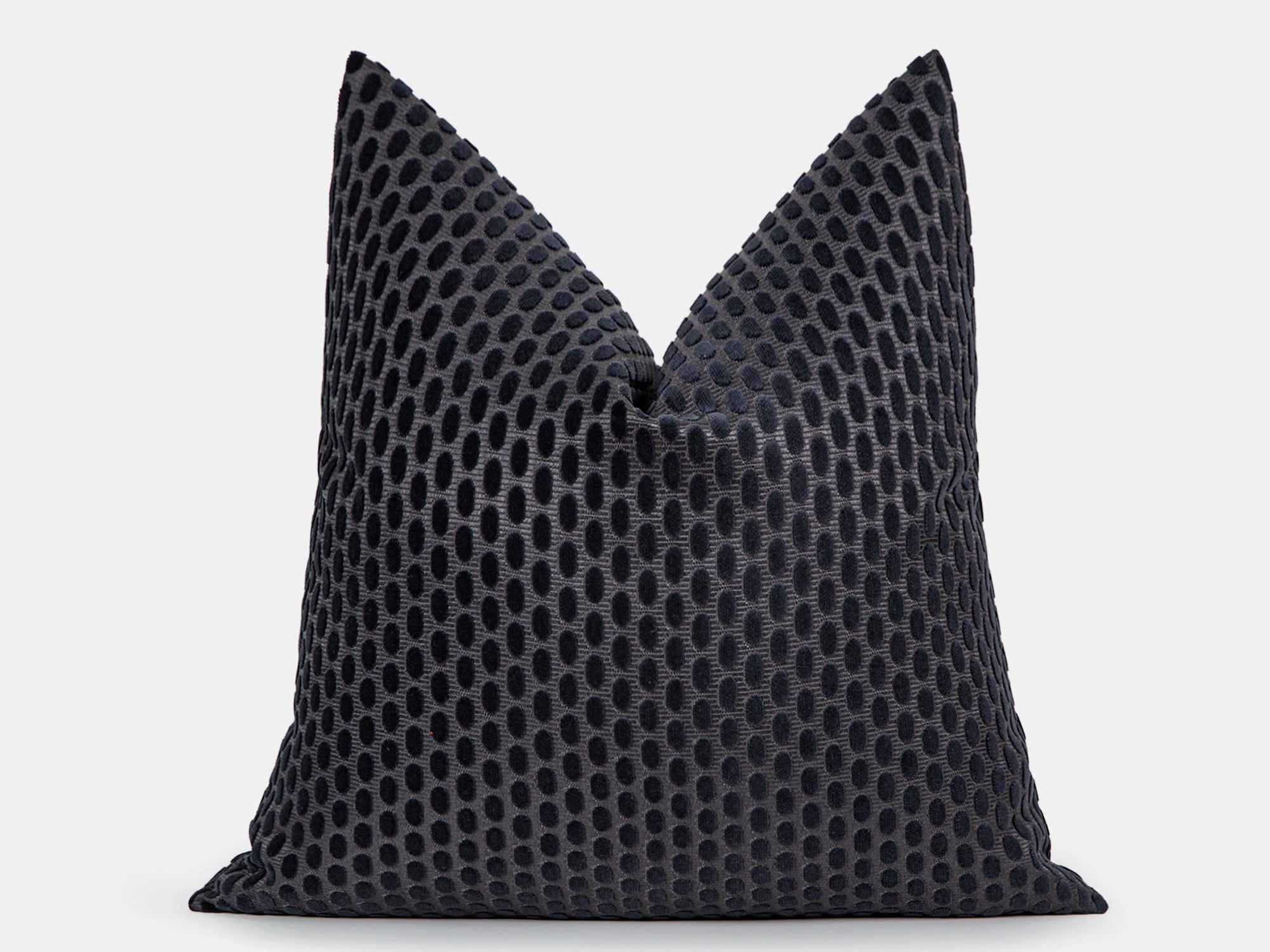Charcoal Dotted Velvet Pillow Cover