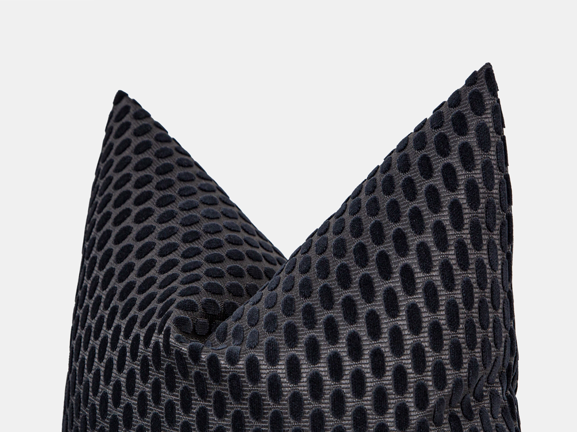Charcoal Dotted Velvet Pillow Cover