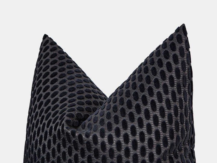 Charcoal Dotted Velvet Pillow Cover