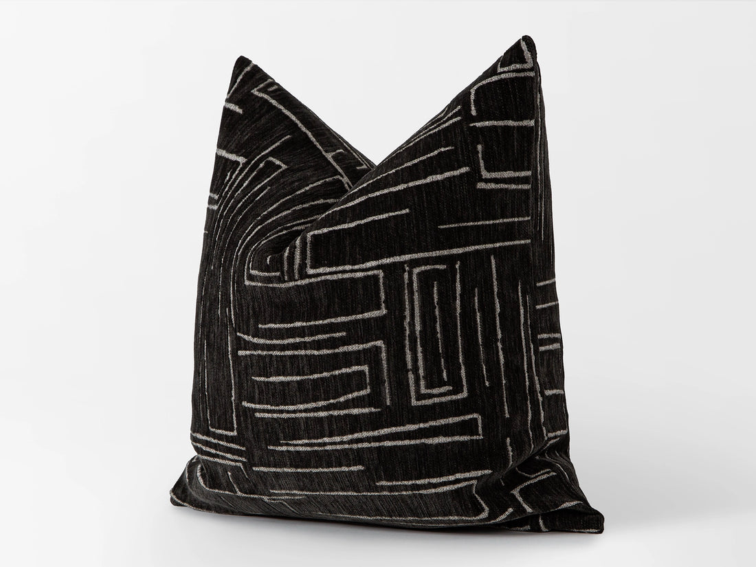 Charcoal Abstract Pillow Cover