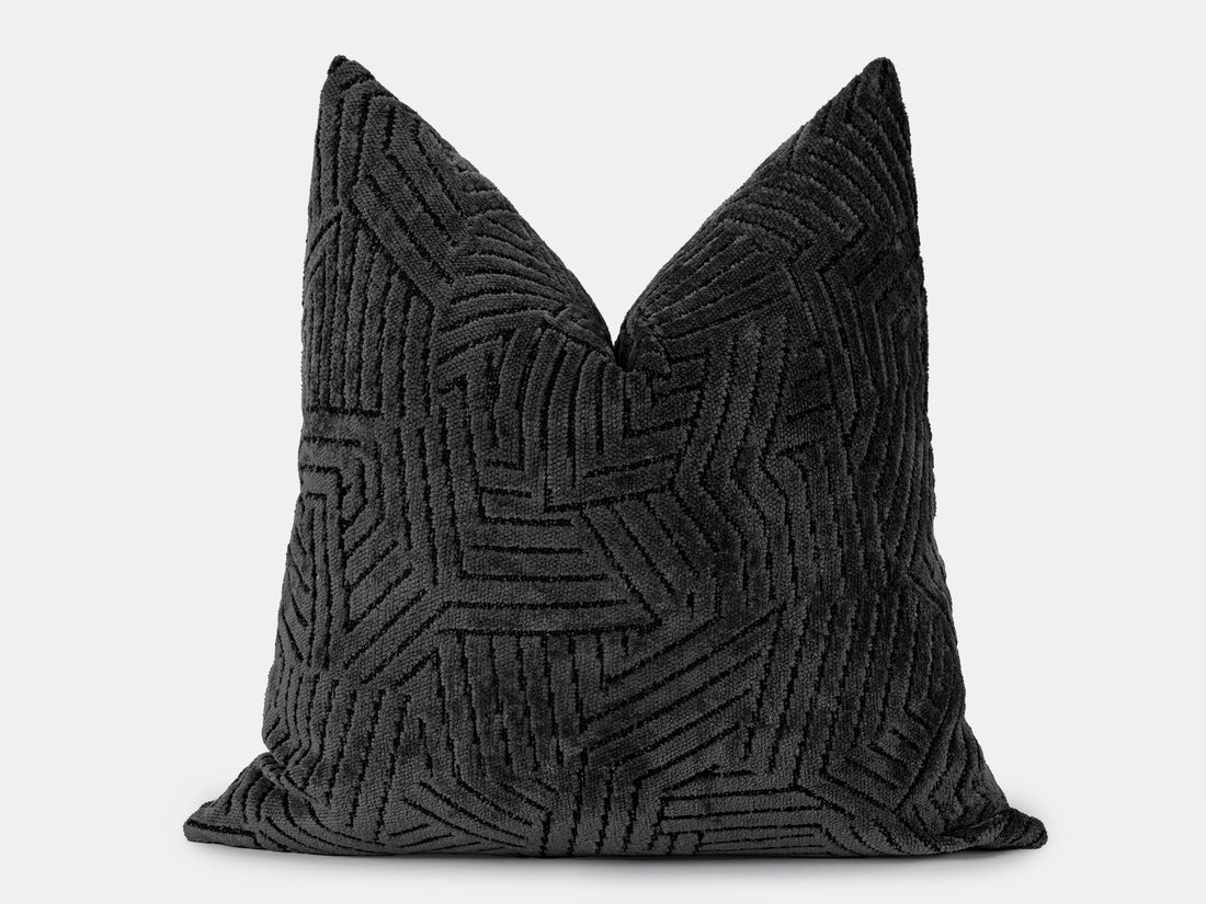 Charcoal Geometric Pillow Cover