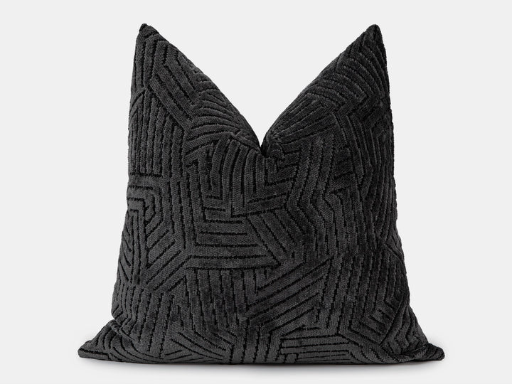 Charcoal Geometric Pillow Cover