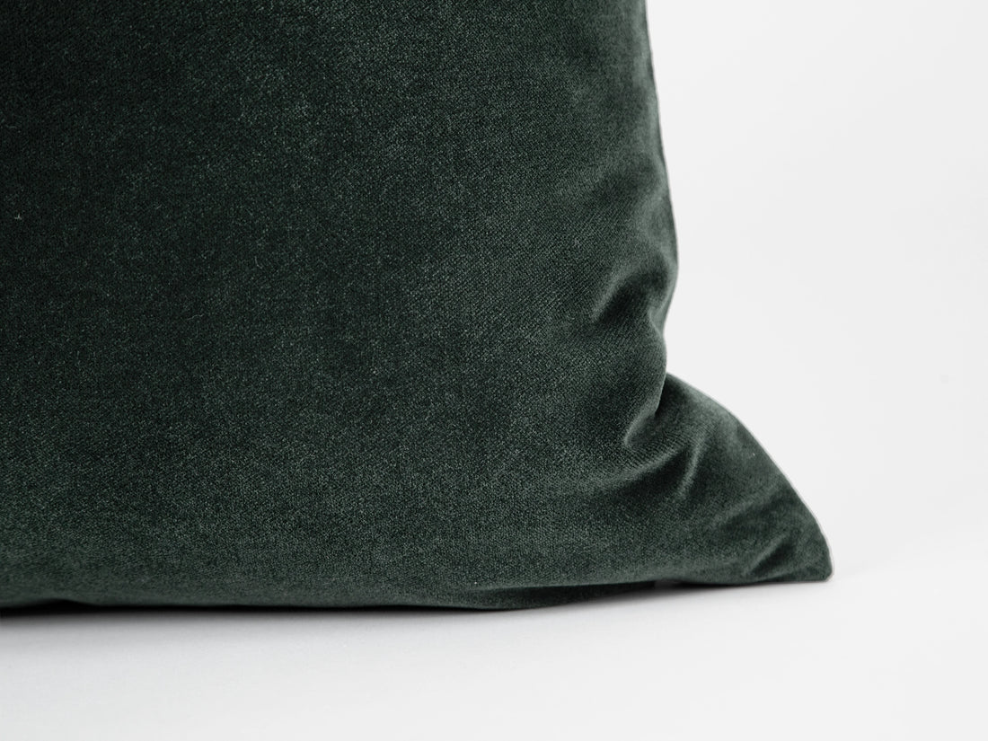 Charcoal Green Velvet Pillow Cover