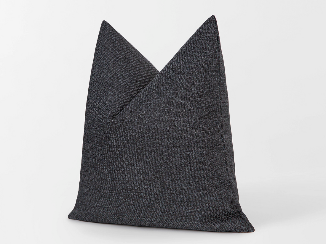 Charcoal Linen Woven Pillow Cover