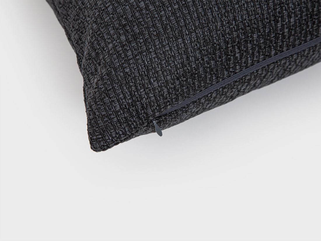 Charcoal Linen Woven Pillow Cover