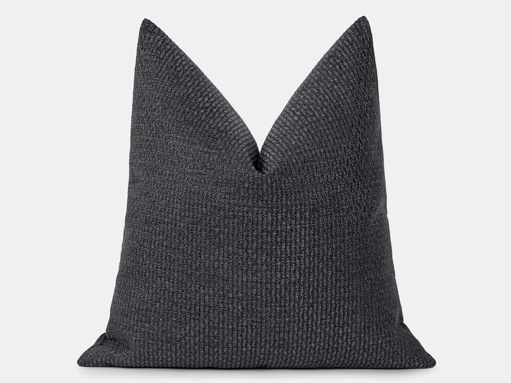 Charcoal Linen Woven Pillow Cover