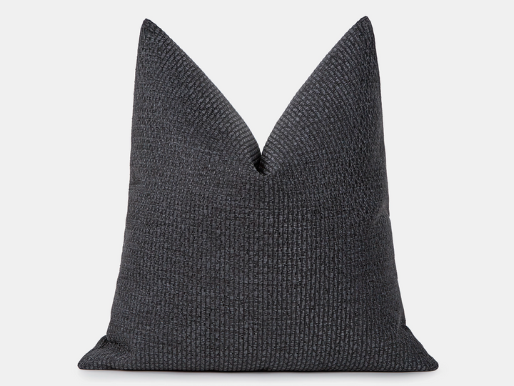 Charcoal Linen Woven Pillow Cover