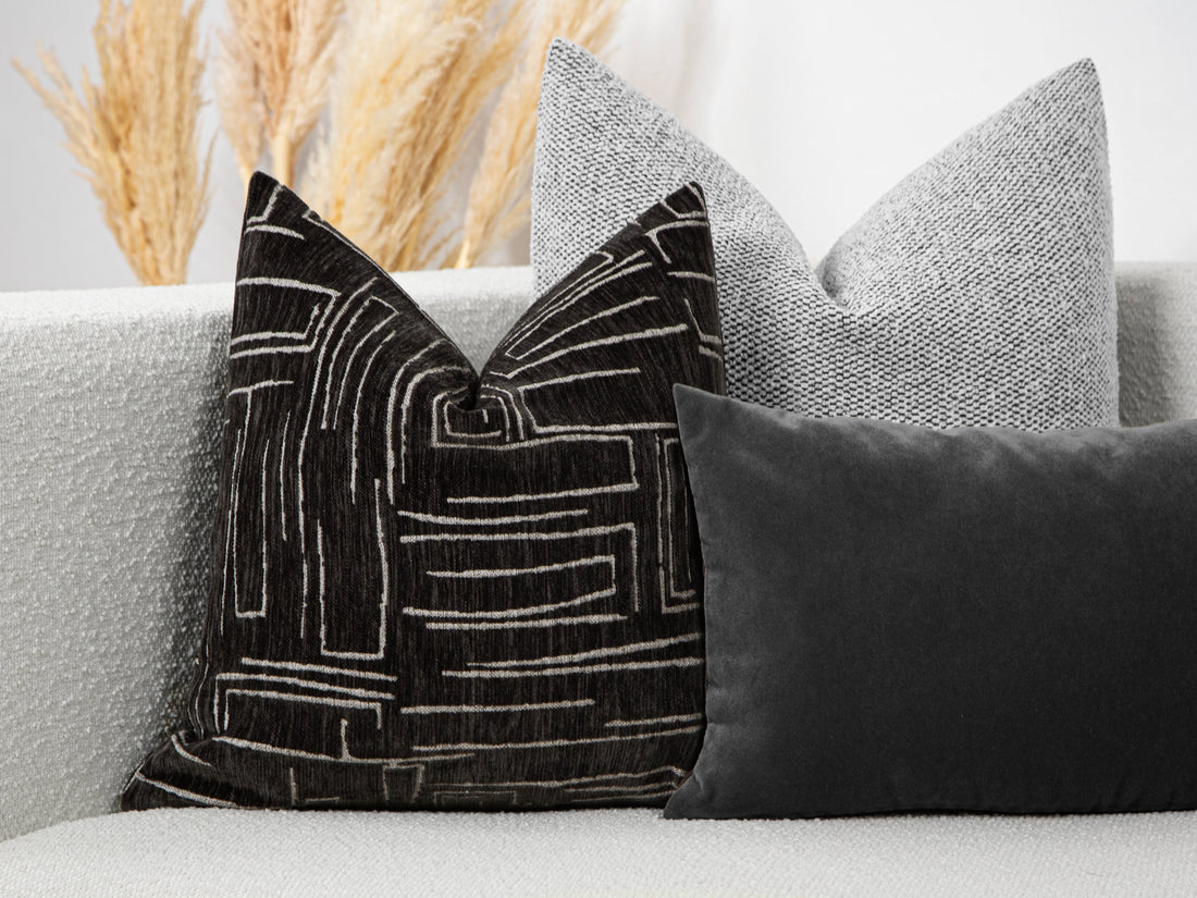 Charcoal Abstract Pillow Cover