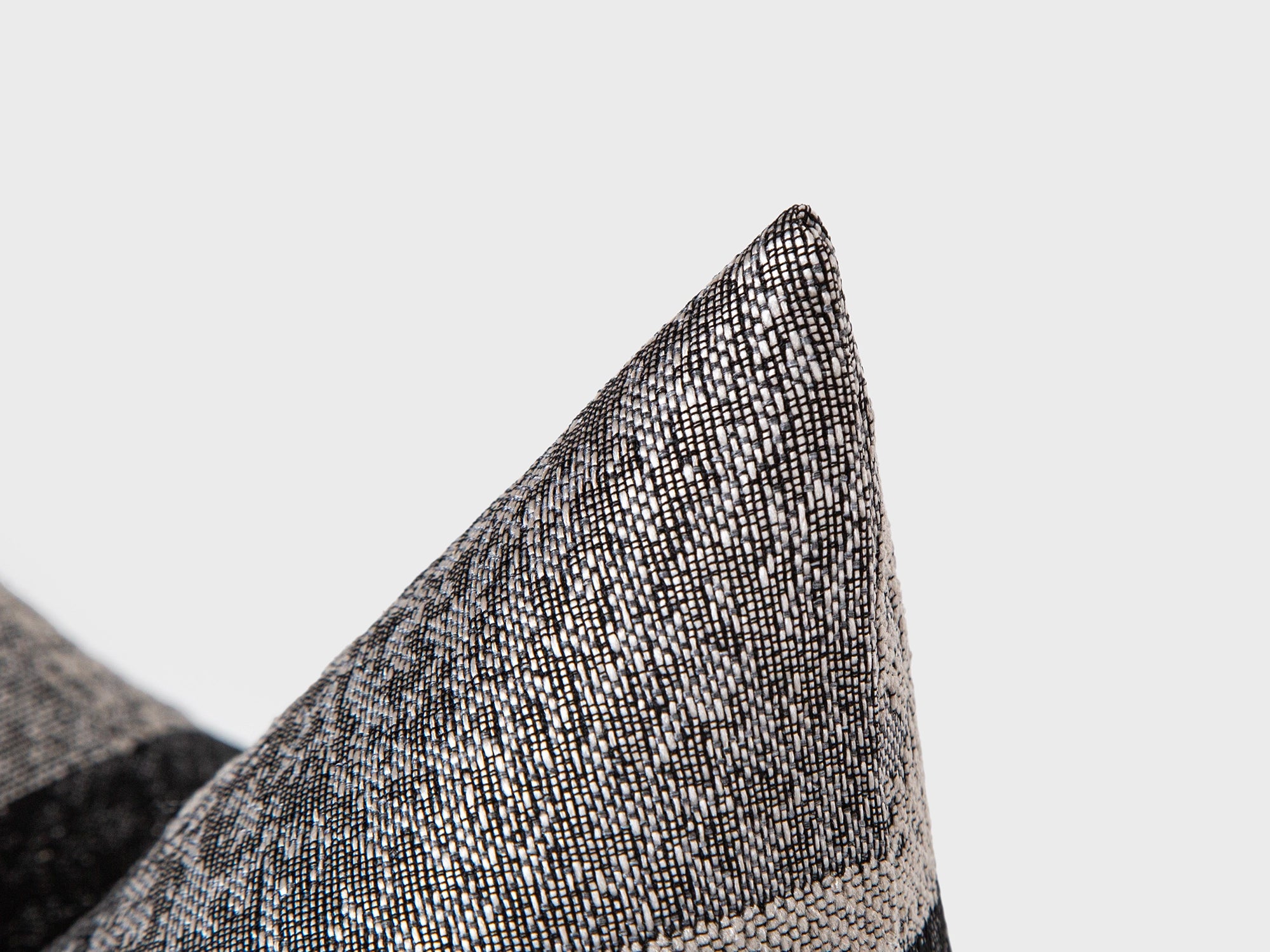 Charcoal Patchwork Woven Pillow Cover