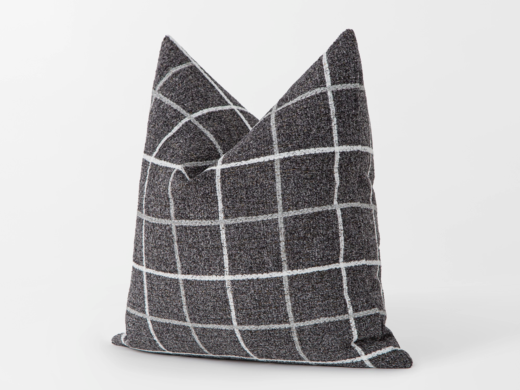 Charcoal Plaid Pillow Cover
