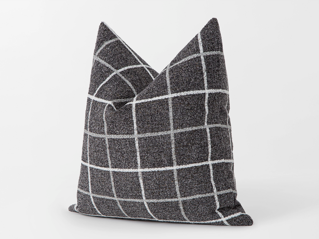 Charcoal Plaid Pillow Cover