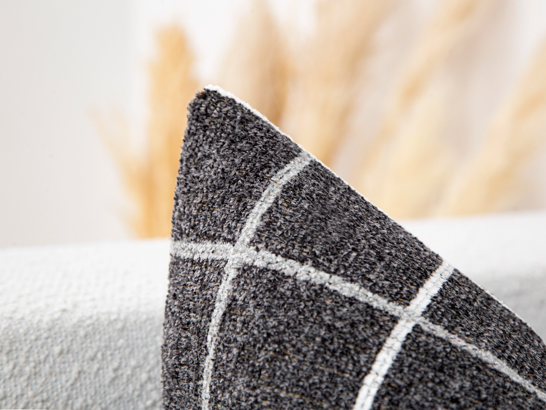 Charcoal Plaid Pillow Cover