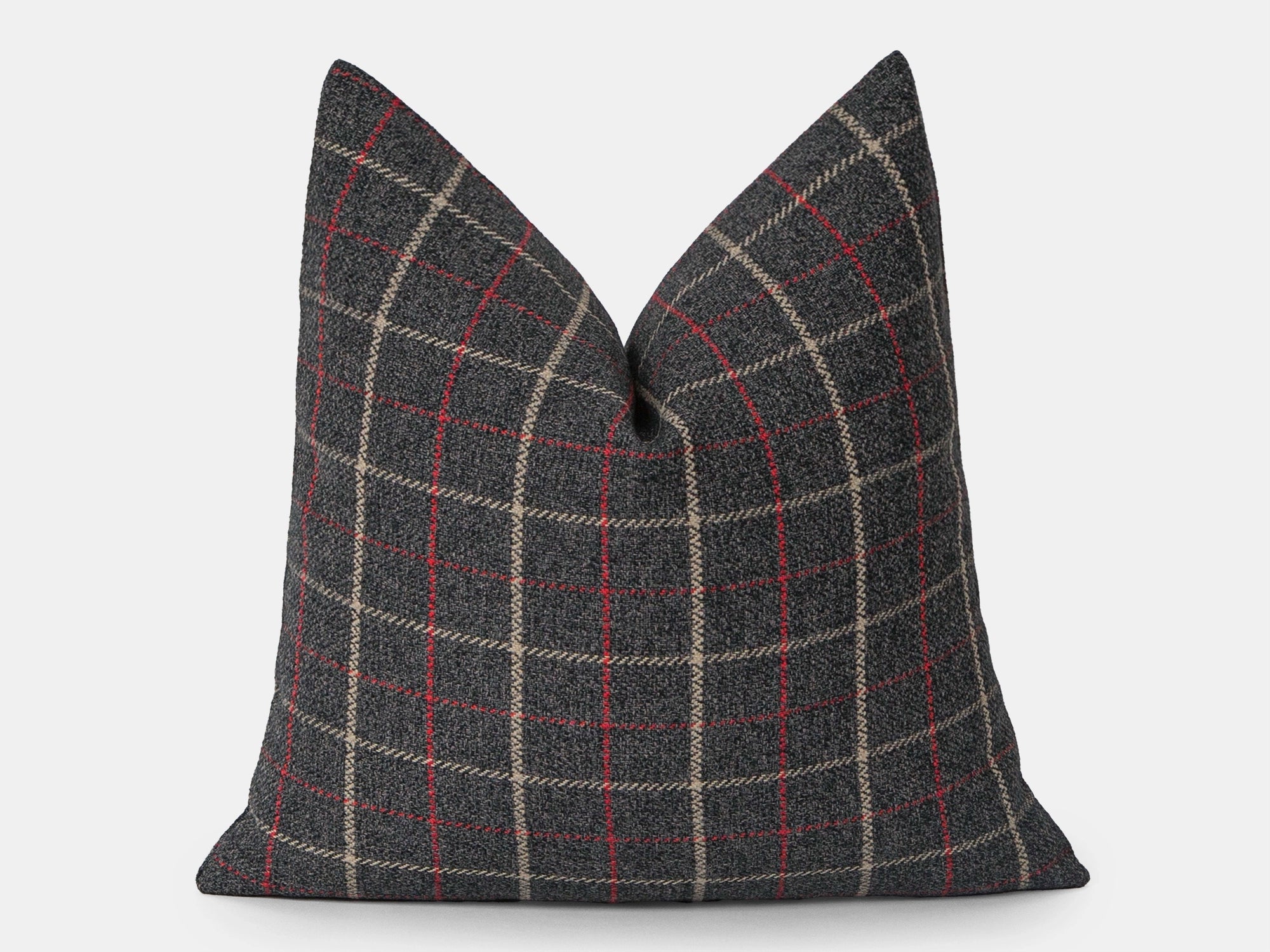 Charcoal Plaid Pillow Cover