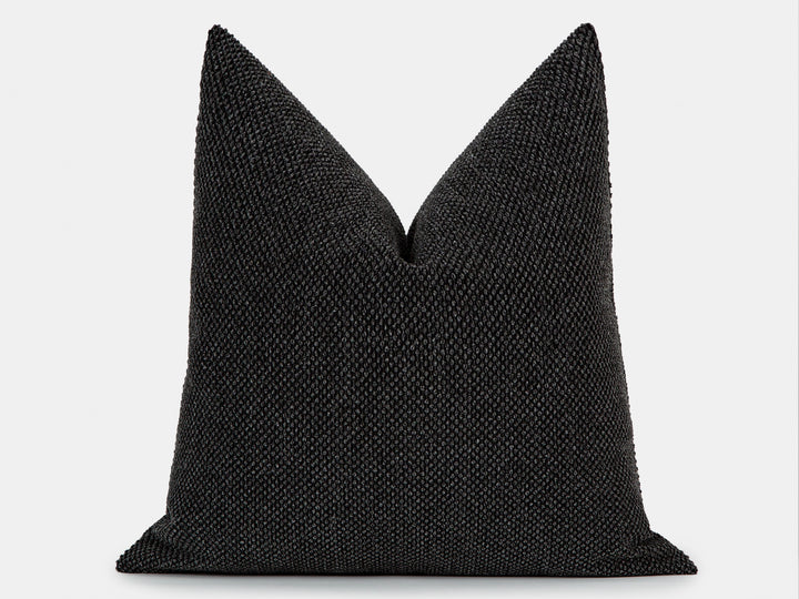 Textured Charcoal Pillow Cover