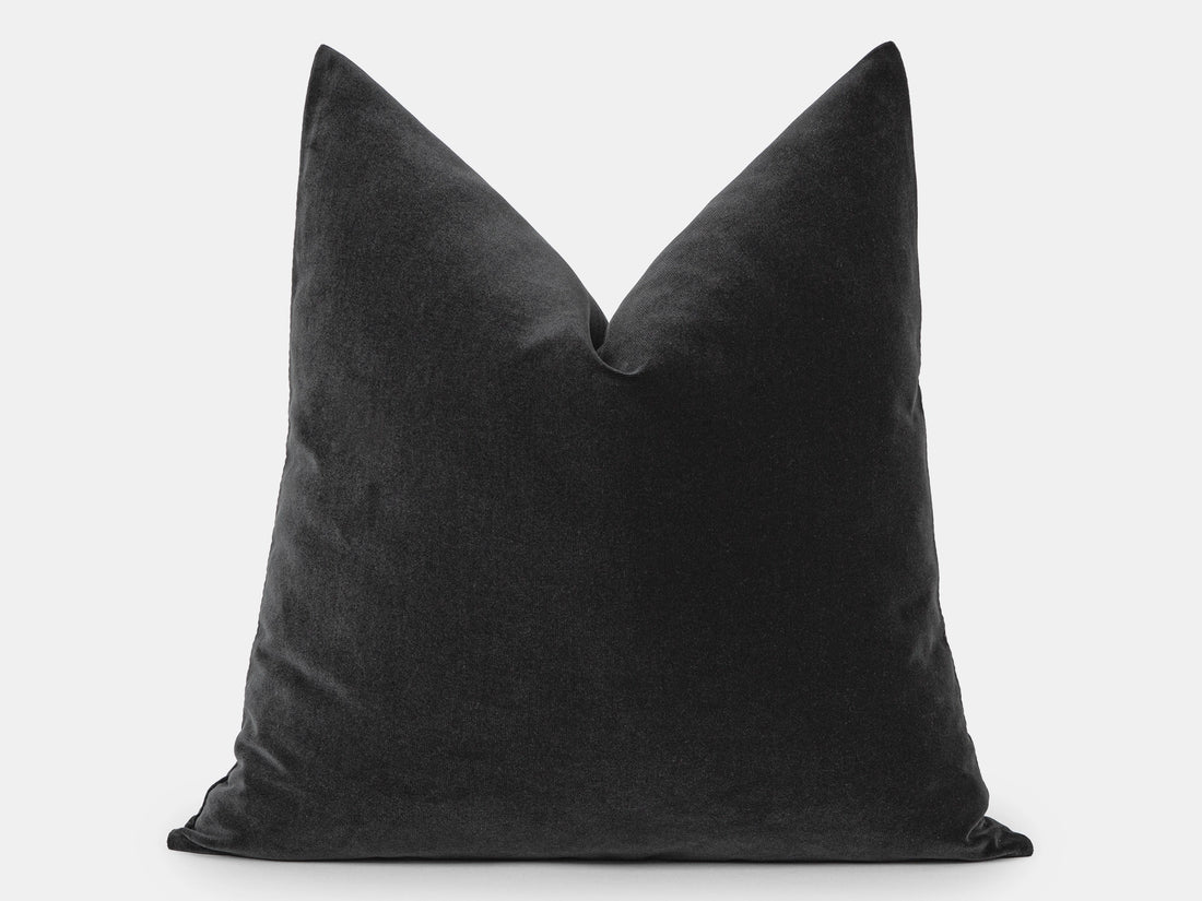 Charcoal Velvet Pillow Cover
