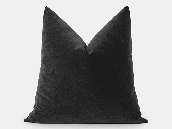 Charcoal Velvet Pillow Cover