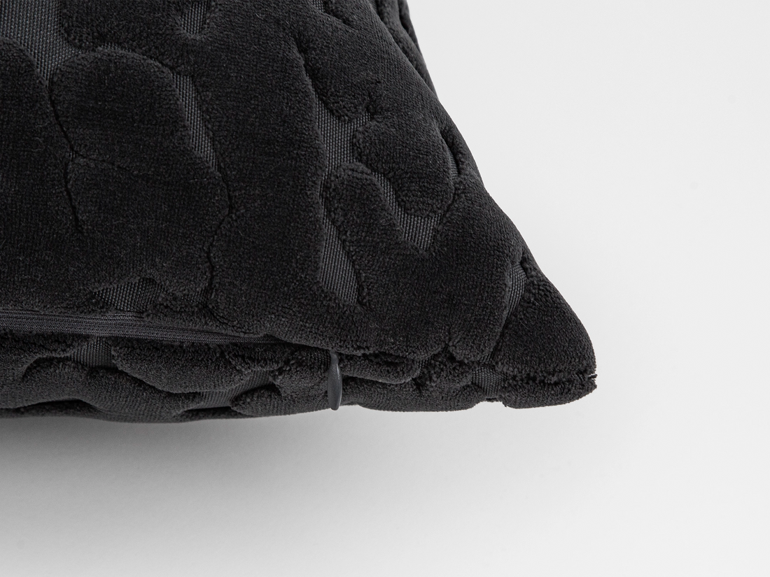 Charcoal Cut Velvet Pillow Cover
