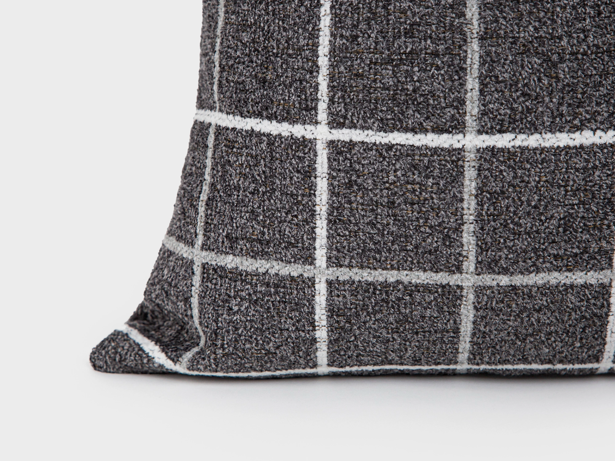 Charcoal Plaid Pillow Cover