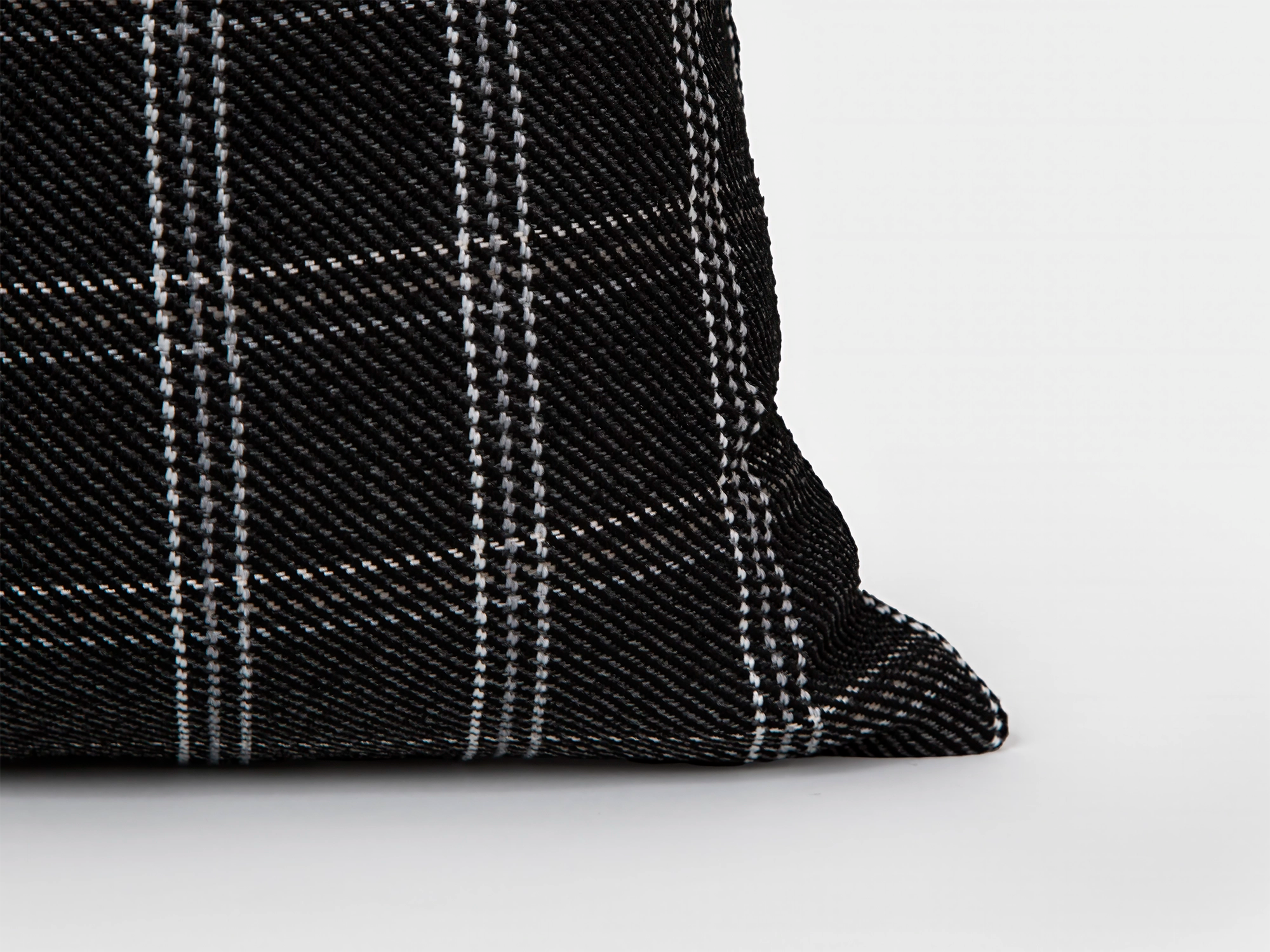 Charcoal Plaid Woven Pillow Cover