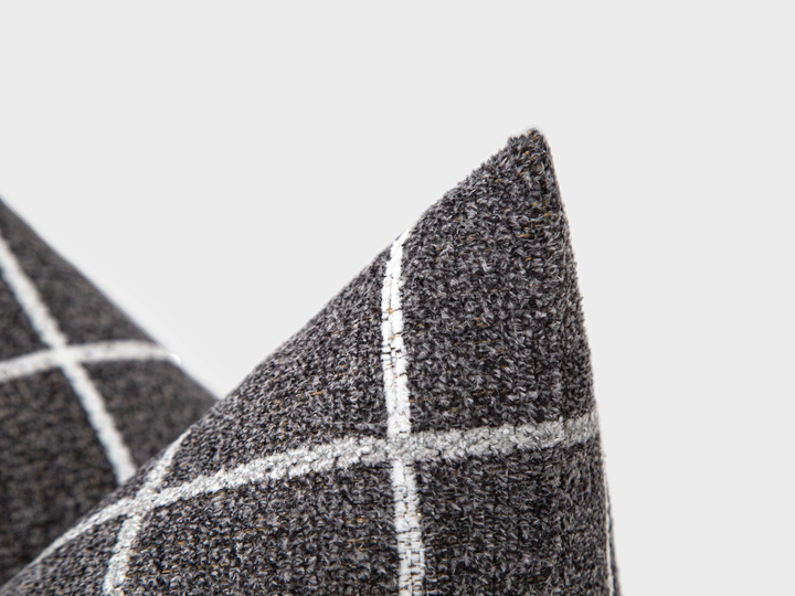 Charcoal Plaid Pillow Cover