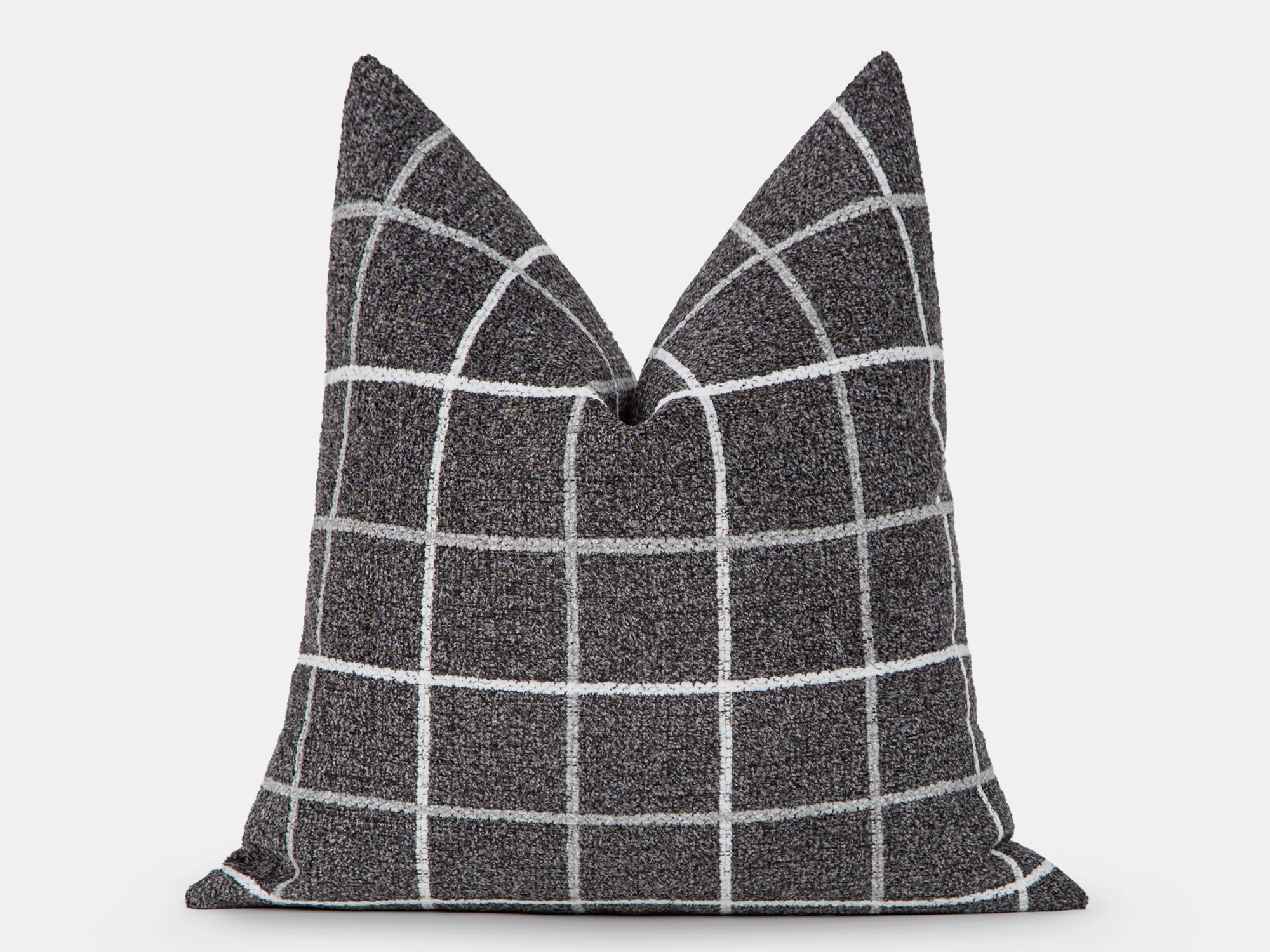 Charcoal Plaid Pillow Cover