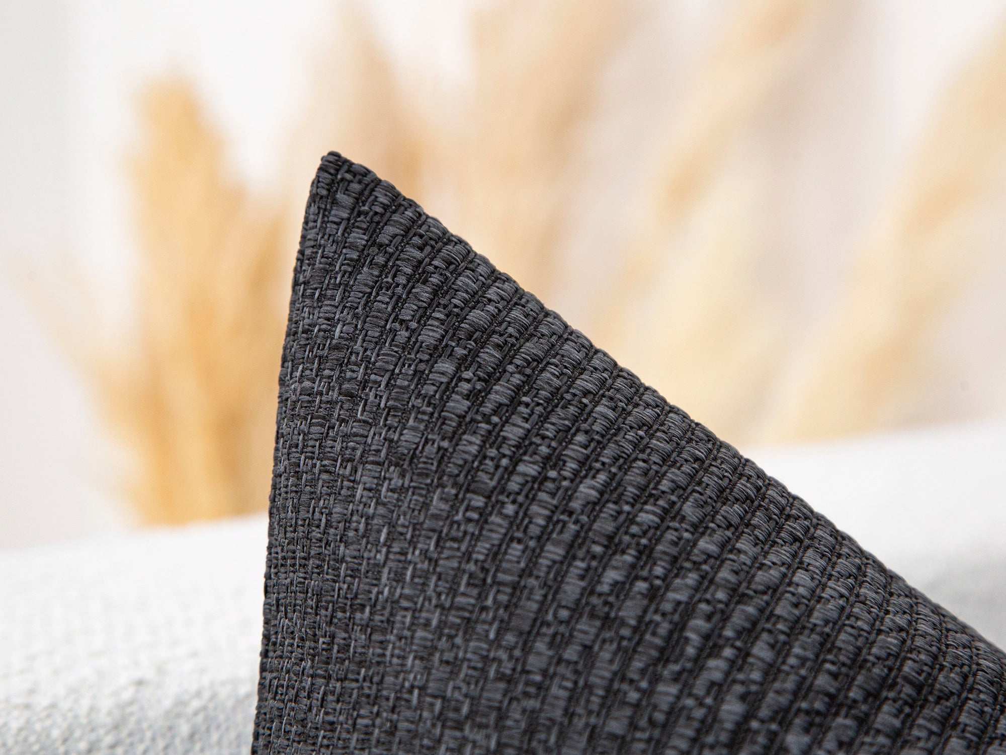 Charcoal Linen Woven Pillow Cover