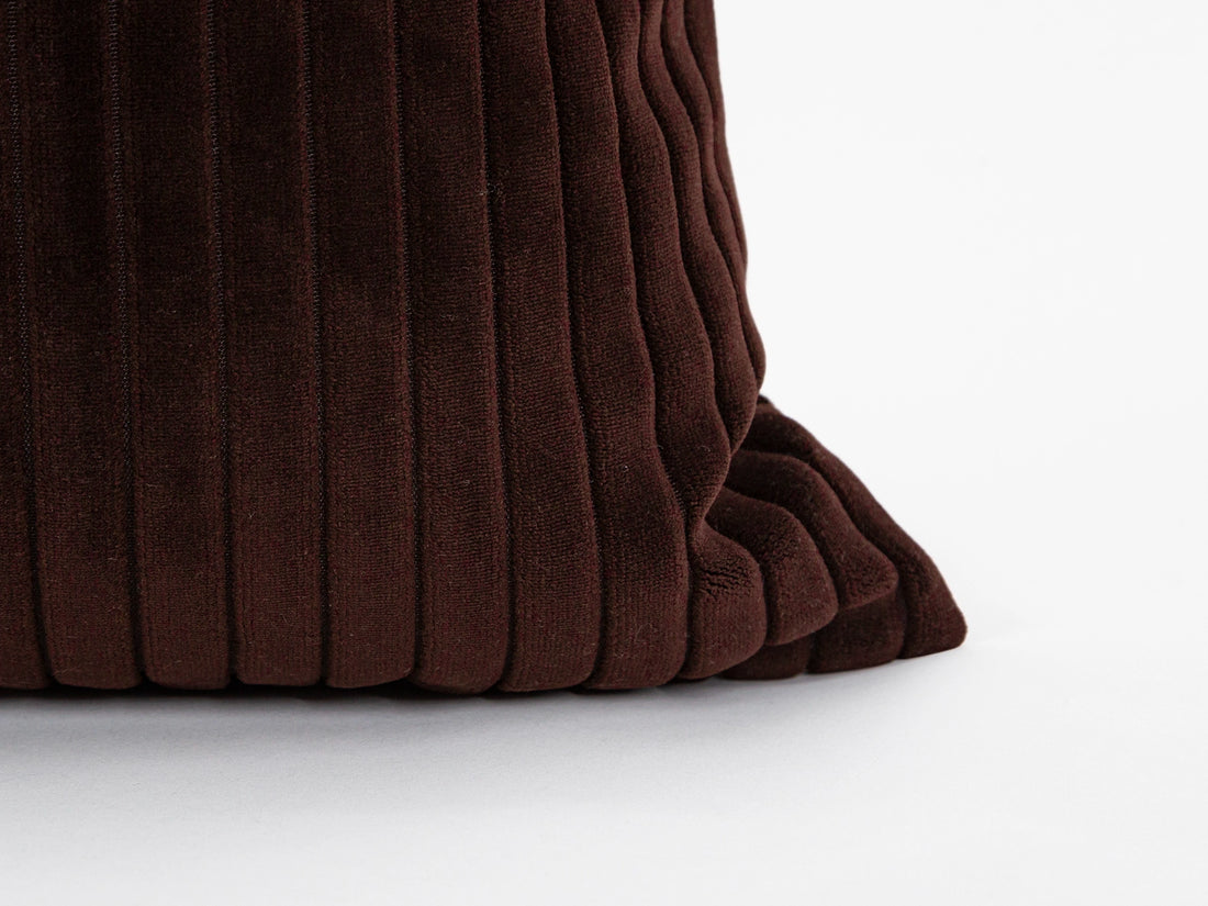 Dark Chestnut Corduroy Velvet Pillow Cover