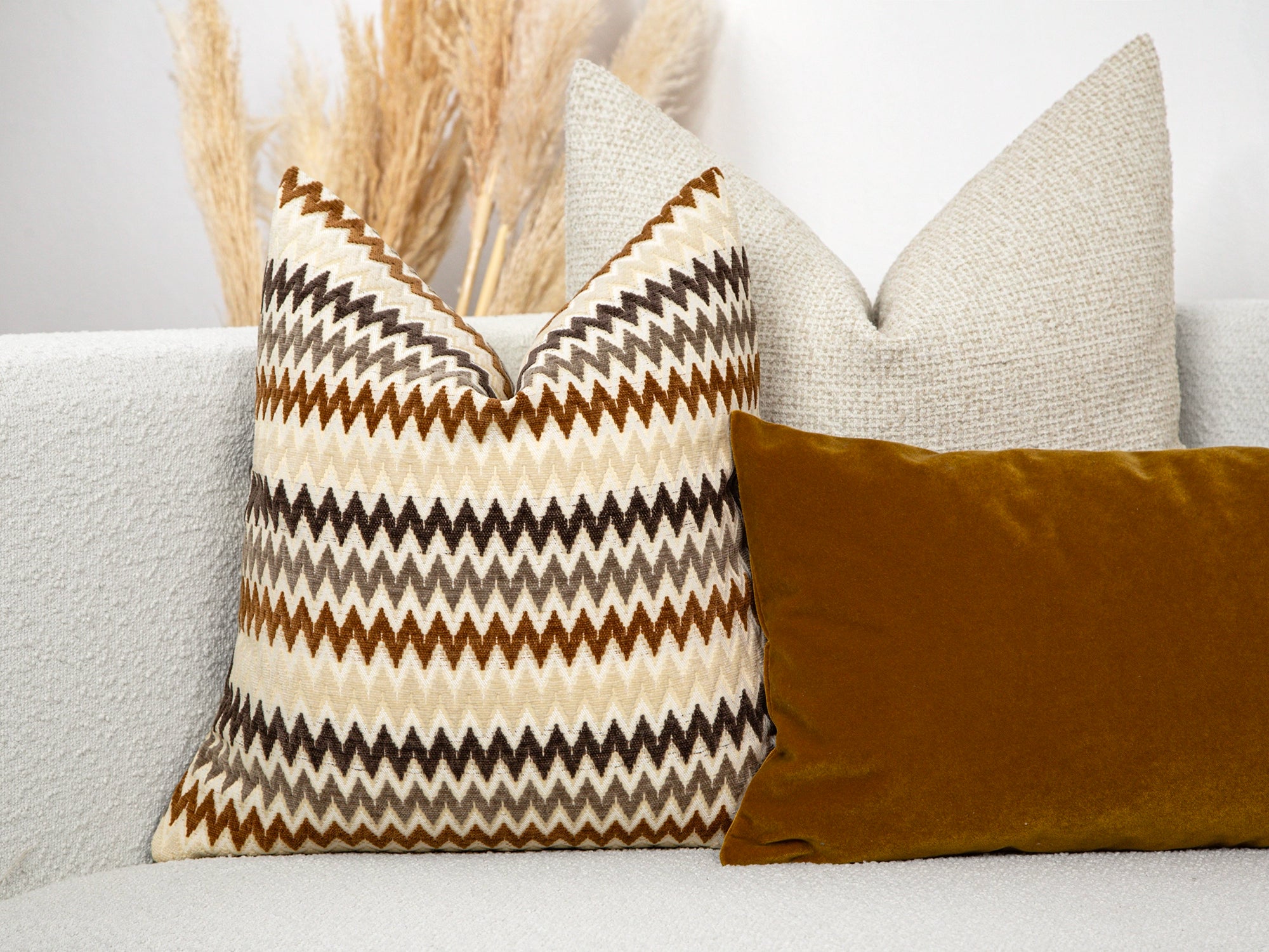 Textured Chevron Pillow Cover - Earthy Colorful